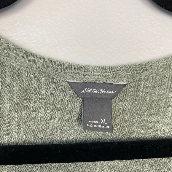 Eddie Bauer Revive Ribbed Scoop-Neck Tee in Sage Curved Hem Green Casual Size XL - Picture 4 of 10